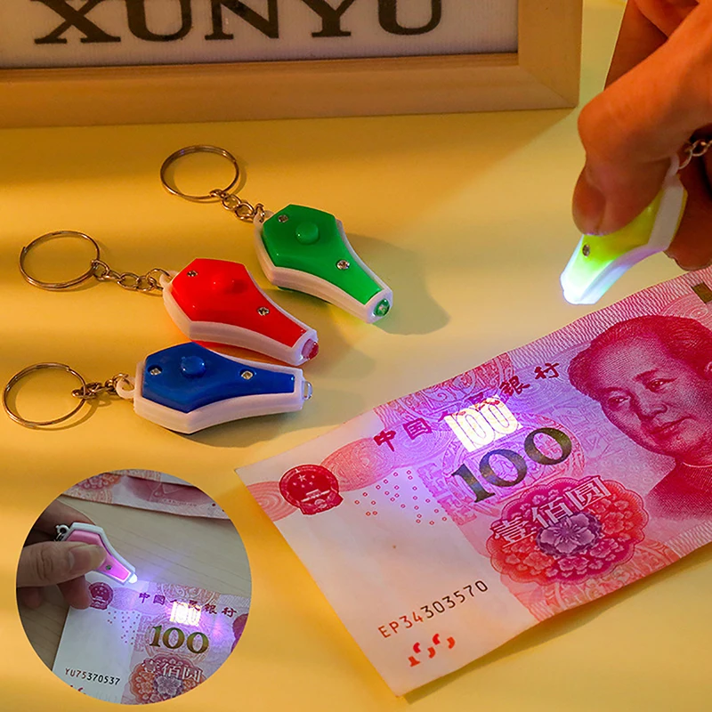 1Pc plastikowe szerokie zastosowanie fioletowe światło wykrywacz pieniędzy przenośny brelok LED urocza Mini wazon latarka ultrafioletowa