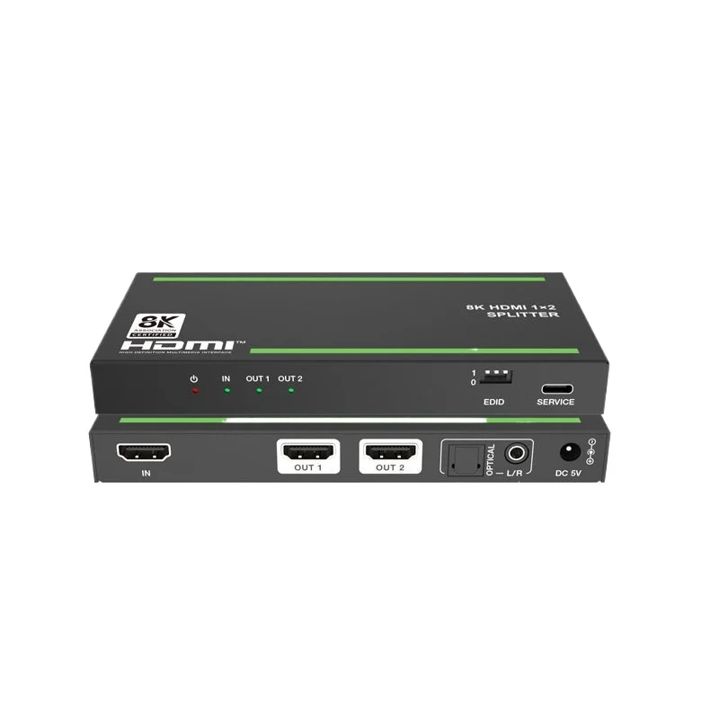 For HDMI Cable Version 2.1 8K 1/2 1 in 2 Out Splitter Splitter 8K 60Hz Optical Audio 4K@120Hz