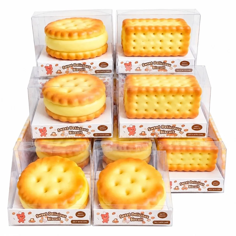 High Quality Squishy Simulated Cake Squeeze Toy Big Cookie Biscuit Slow Rising Toy Stress Relief Sensory Fidget Toy Adults ASMR