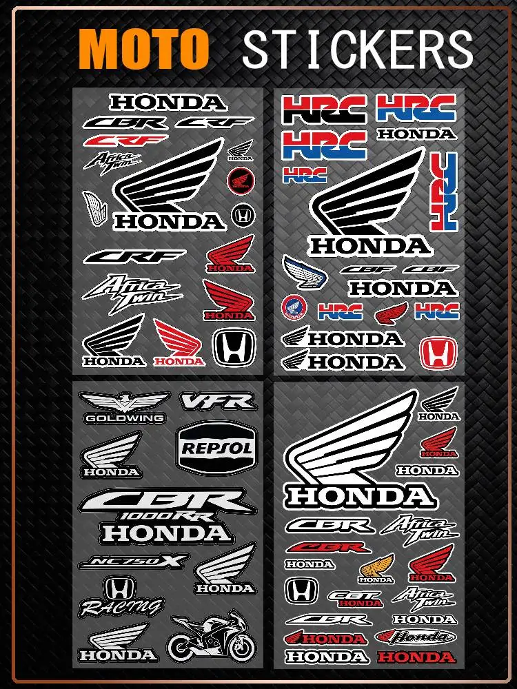 FOR HONDA RACING Waterproof Reflective Scratch Cover Sticker Universal Decor Decal For Car Motorcycle Helmet Refrigerator
