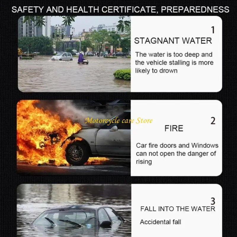U75F Vehicle Escape Hammer Car Safety Hammer Portable Glass Smasher with Belt Cutter Function used for Safety Driving