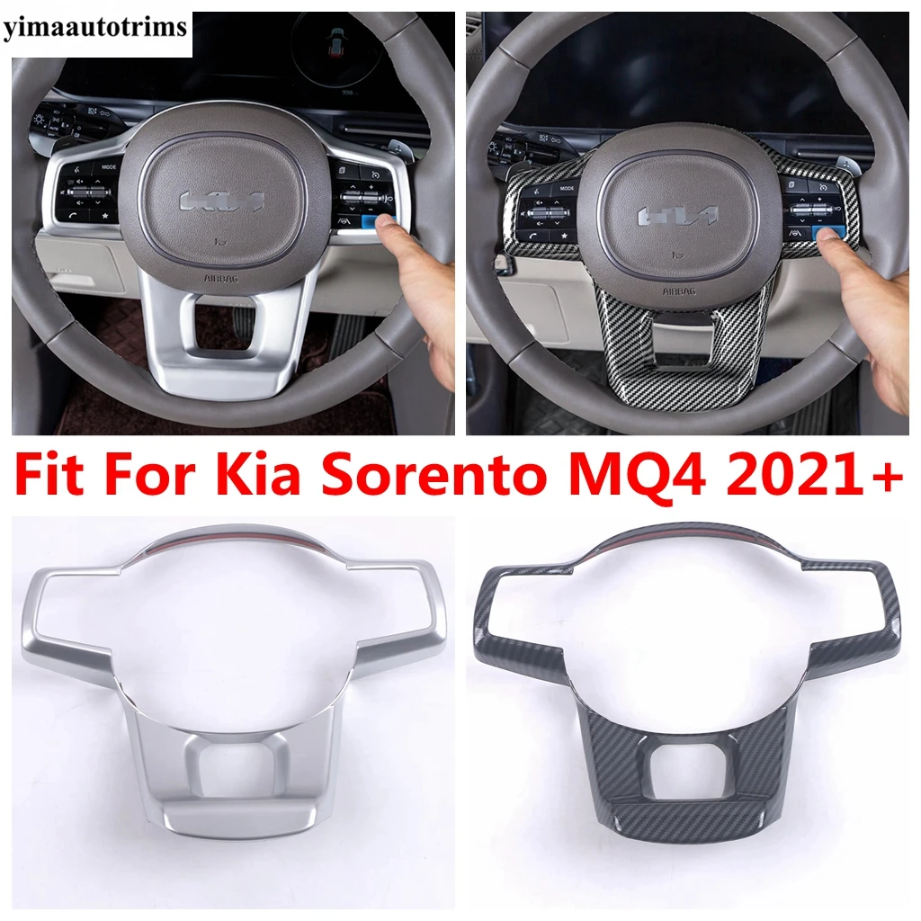 

Car Styling For Kia Sorento MQ4 2021 2022 Steering Wheel Button Frame Cover Trim ABS Matte / Carbon Fiber Interior Accessories