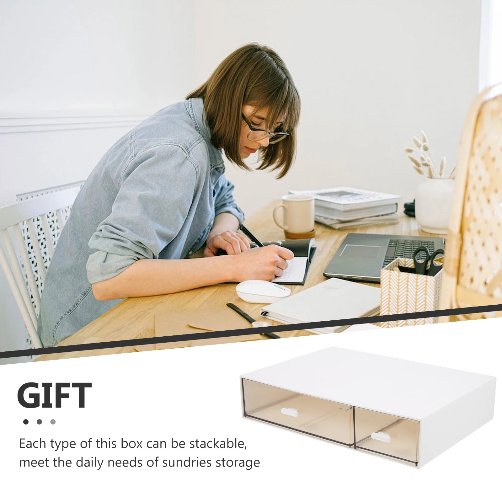 

Favor Boxes Drawer Storage Multi-level Desk Organizer for Makeup Office