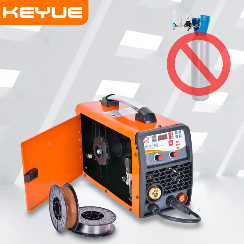 DC inverter portable electric CO2 gas and gasless (no gas) 160A mig arc welding machine MIG-160 with synergic operation