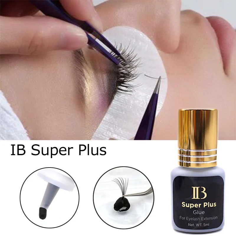 10 Bottles Original IB False Lash Glue Super Plus Makeup Tools Long Lasting Fast Dry Eyelash Extension 5ml Adhesive Golden Cap