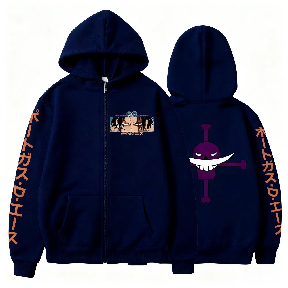 Bluza z kapturem One Piece męska i damska, codzienna bluza wkładana przez głowę, wzór z kreskówki, odzież uliczna, cosplay, jesień, biała, z brodą