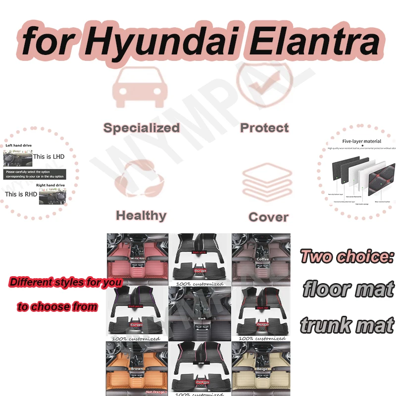 

Роскошные автомобильные коврики для Hyundai Elantra Avante HD 2007 ~ 2010, роскошный кожаный коврик, напольный коврик, автозапчасти для интерьера