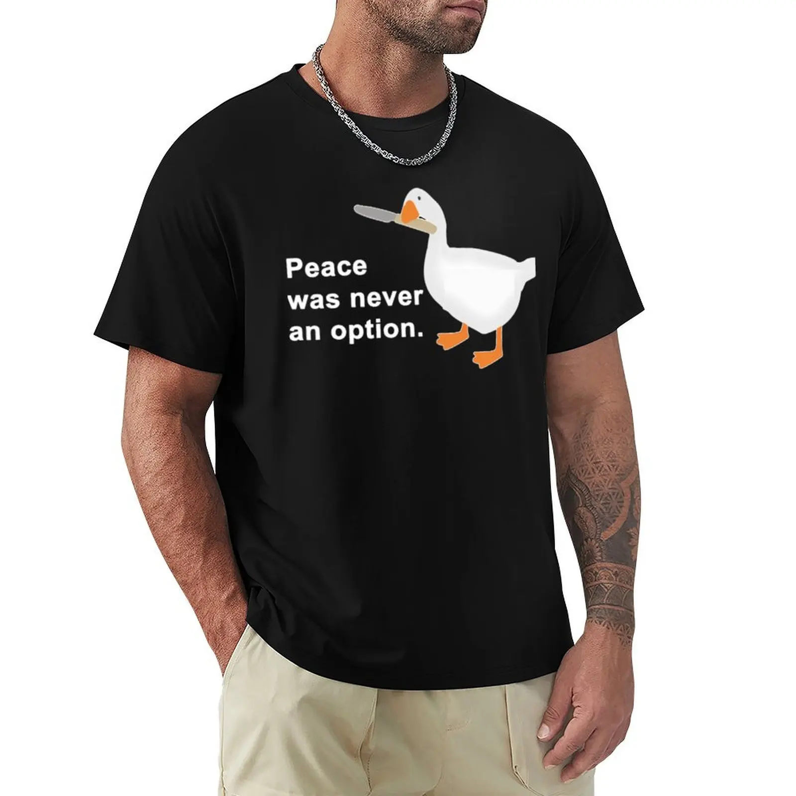 Peace Was Never An Option Meme T-Shirt Outdoor Working T-Shirt