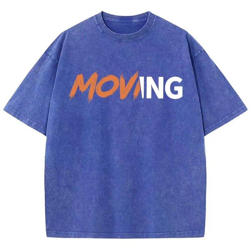 Moving Art Text Pattern Design Man T-Shirts Versatile Pattern T Shirt Cool Kawaii Tshirt Oversized Originality Half Sleeve