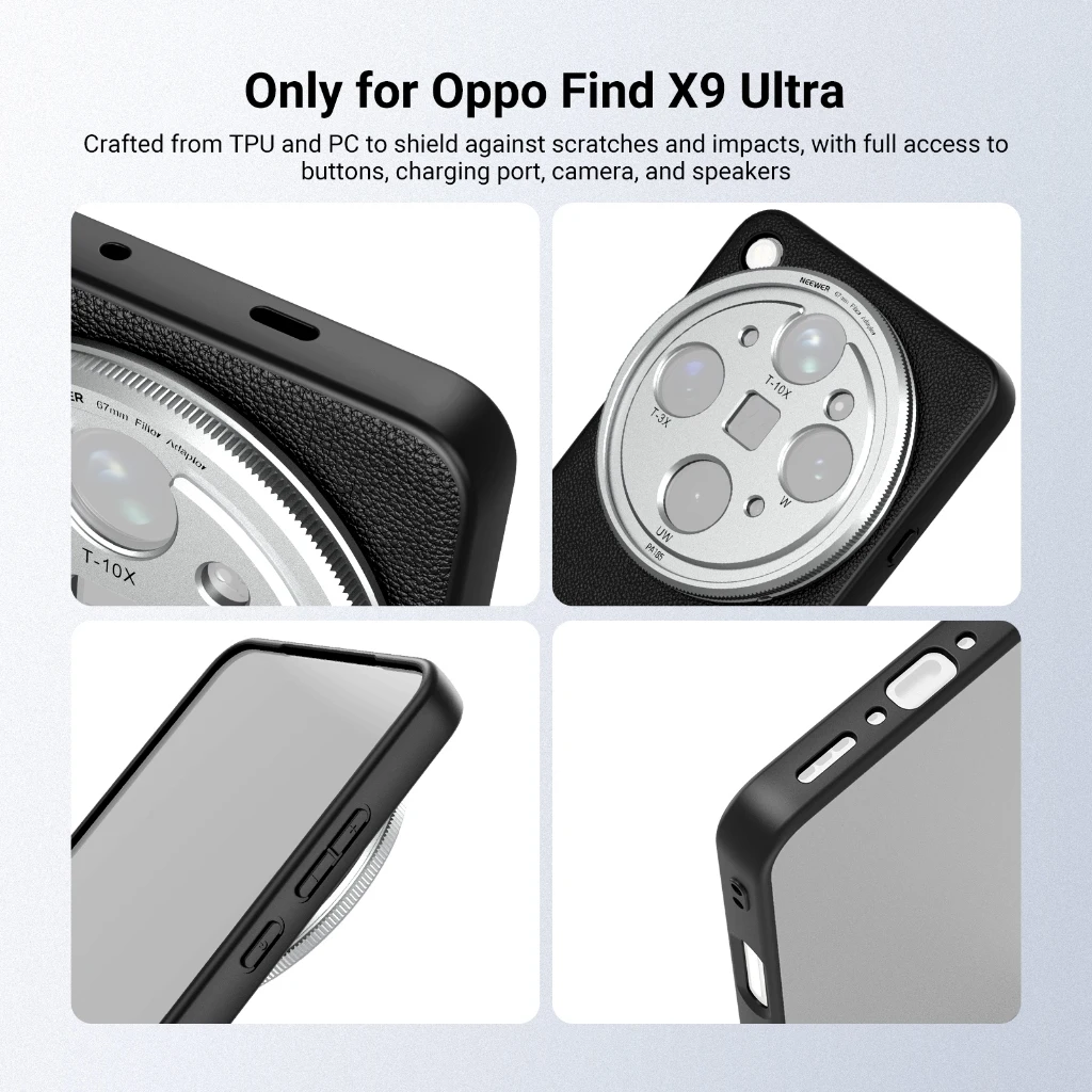 NEEWER PA185 Profesjonalne etui fotograficzne na telefon OPPO Find X9 Ultra z mocowaniem obiektywu 17 mm i adapterem filtra 67 mm — zdjęcie produktu 2