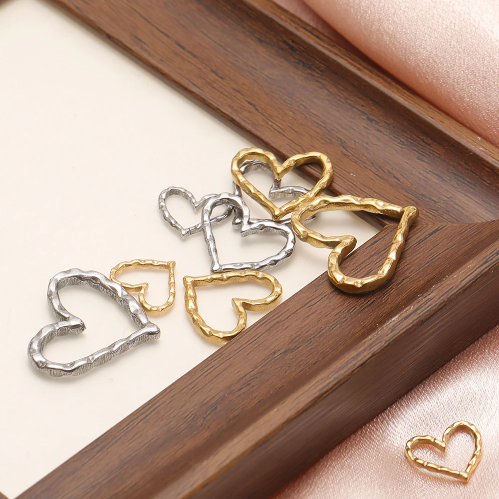 5 Stück Edelstahl-Hohlherz-Anhänger für DIY-Schmuck, Damen-Halsketten, Anhänger, Ohrringe, Armband-Zubehör – Detail 4