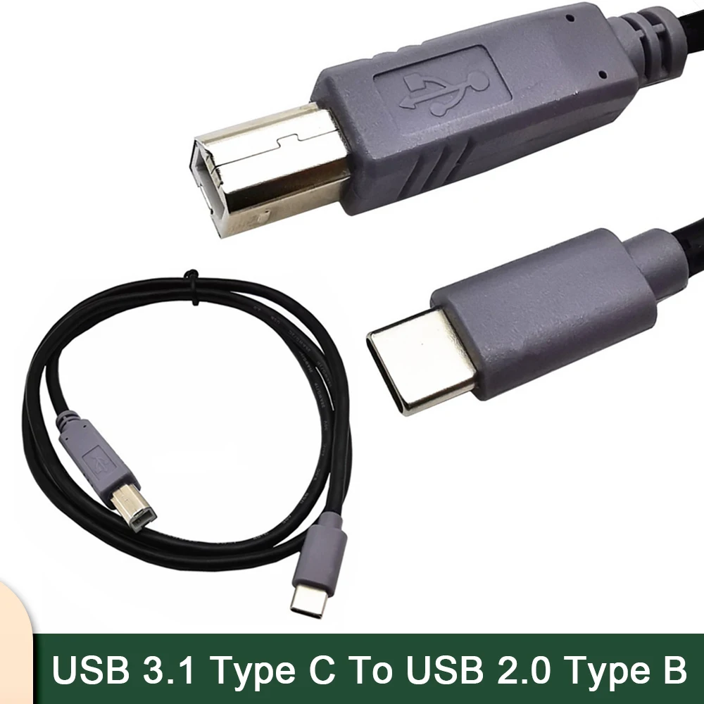 USB Printer Cable USB 3.1 Type C Male To USB 2.0 Type B Male Square Port Print Electronic Organ OTG Smart Electric Piano Cable