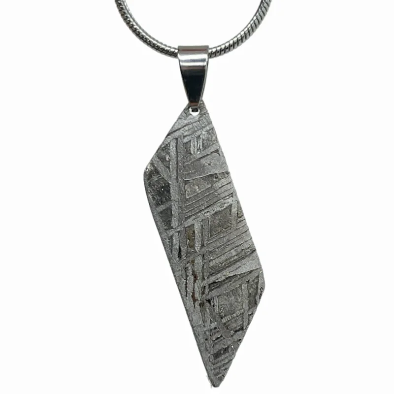 Muonionalusta Iron Meteorite Pendant Machine Cut Rhombus Slice Natural Widmanstatten Pattern Meteorite Jewelry Collection LK536