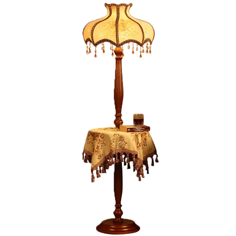 European-style palace luxury floor lamp living room Bedside Lamp Retro creative white LED tea table floor lamp