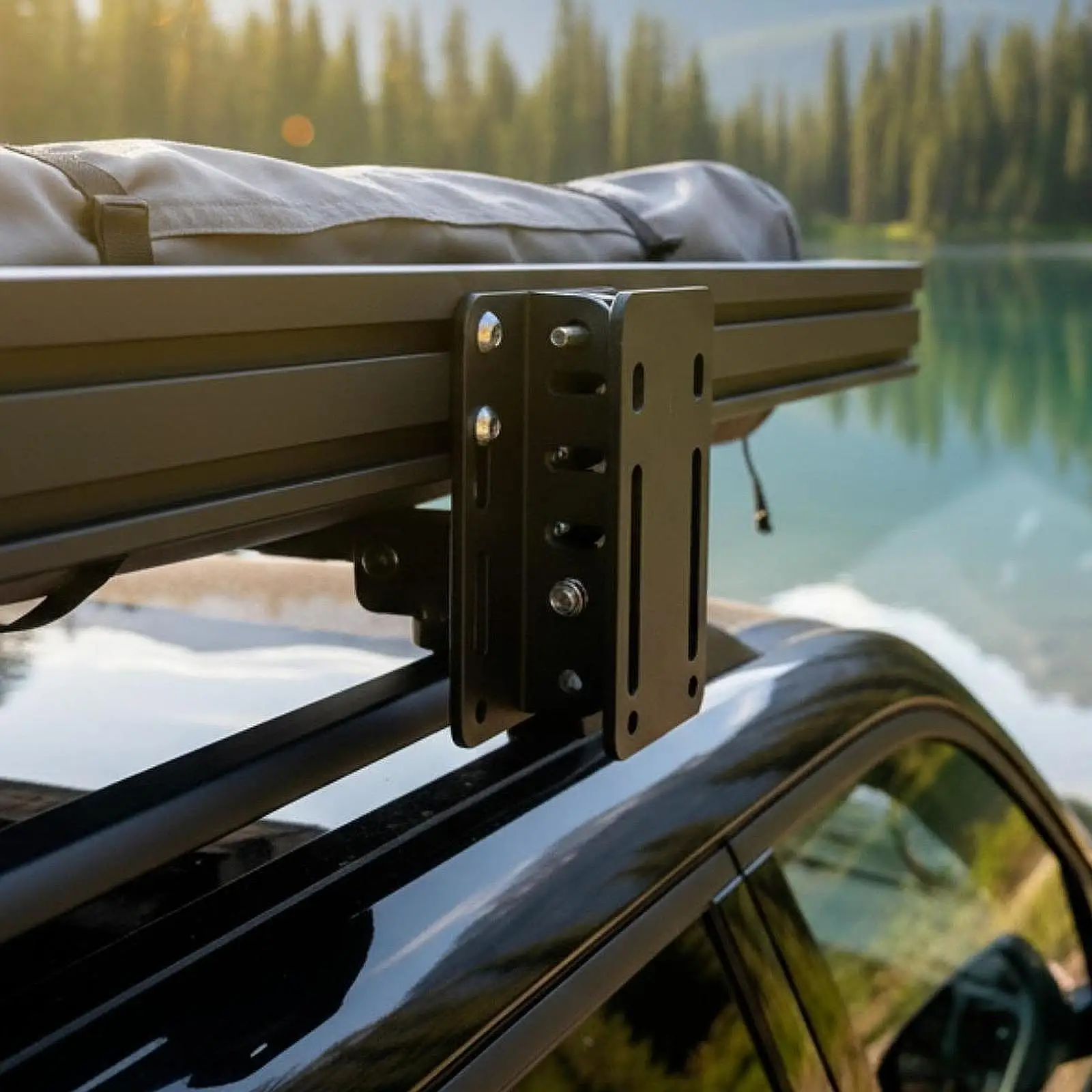 Sturdy Steel Awning Bracket Universal Mounting Kit for Vehicle Roof Rack Camping Road Trip Overland