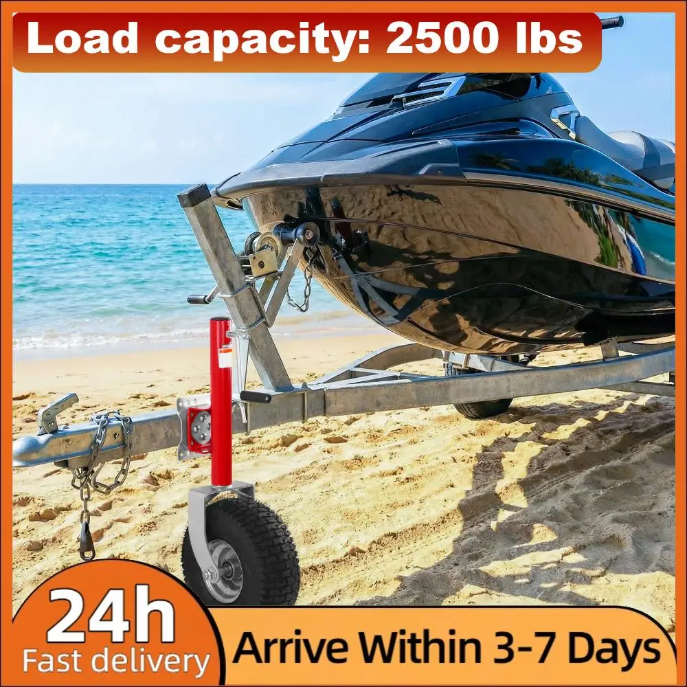 

Домкрат для прицепа с колесом, грузоподъемность 2500 фунтов, крепление на фаркоп, подъем 10,2 дюйма, для яхт и лодок