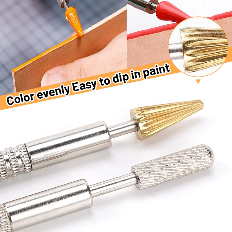 

Hand-made DIY Leather Multi-functional Edge Pencil Pen Applicator Speedy Paint Roller Tool Anti-slip DIY Leather Craft Tool