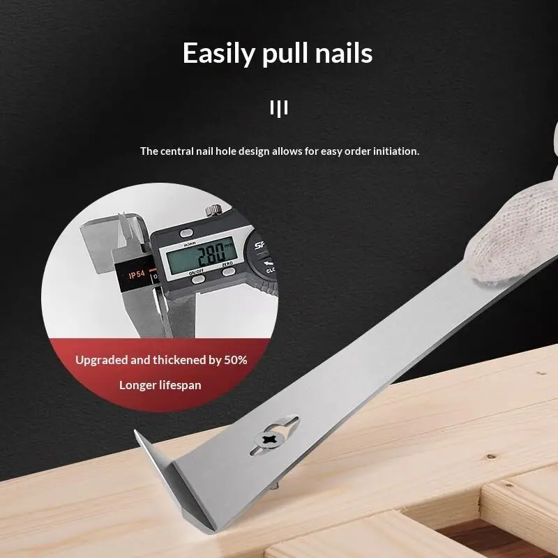 Stainless Steel Pry Bar Scraper Tool Heavy Duty Multi Purpose Demolition Woodworking Painting DIY