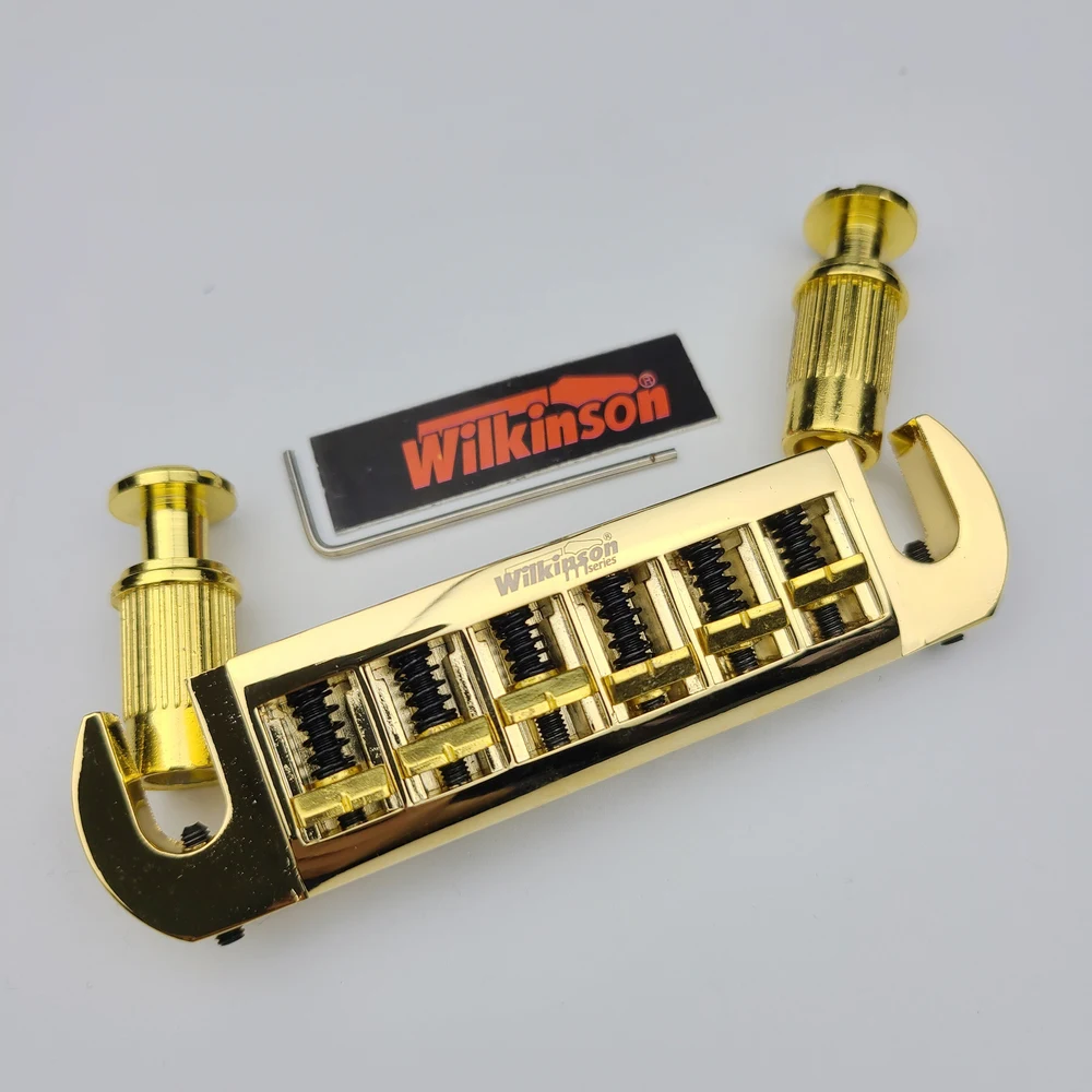 Wilkinson-WOGT3 Tailpiece Bridge para LP guitarra elétrica, Chrome Silver, ajustável Wraparound