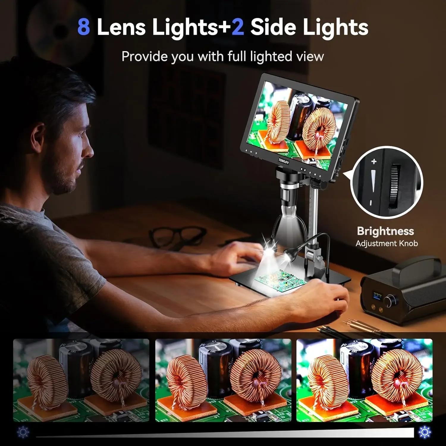 DM9 Max 10.1 "HD IPS HDMI Digitale Microscoop 1500X 20MP Coin Microscoop Vergrootglas voor Fout Coin LCD Soldeermicroscoop