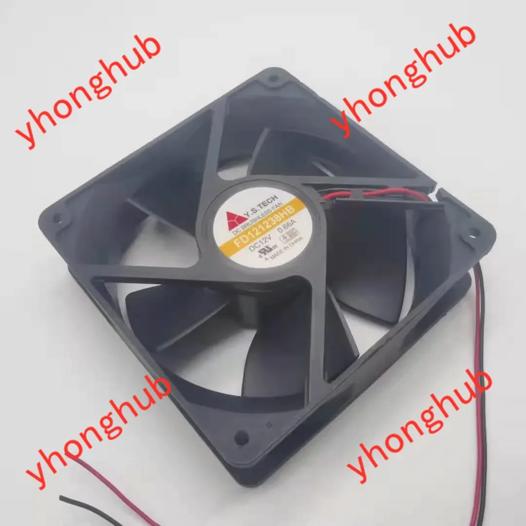 

Y.S.TECH FD121238HB DC 12V 0.66A 120x120x38mm 2-Wire Cooling Fan
