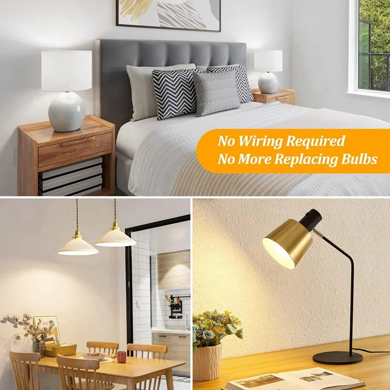 Batterij Werkende Gloeilamp Voor Lampen, Schroef In Led Puck Verlichting Met Afstandsbediening, Met E26 Aansluiting Voor Wandschans 2Pack