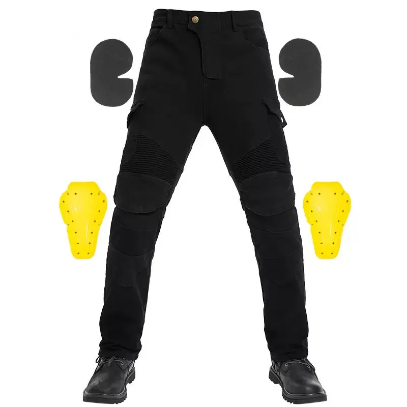 Cross-border motorcycle riding pants for men, protective gear with built-in armor, stretchy denim racing pants for all seasons