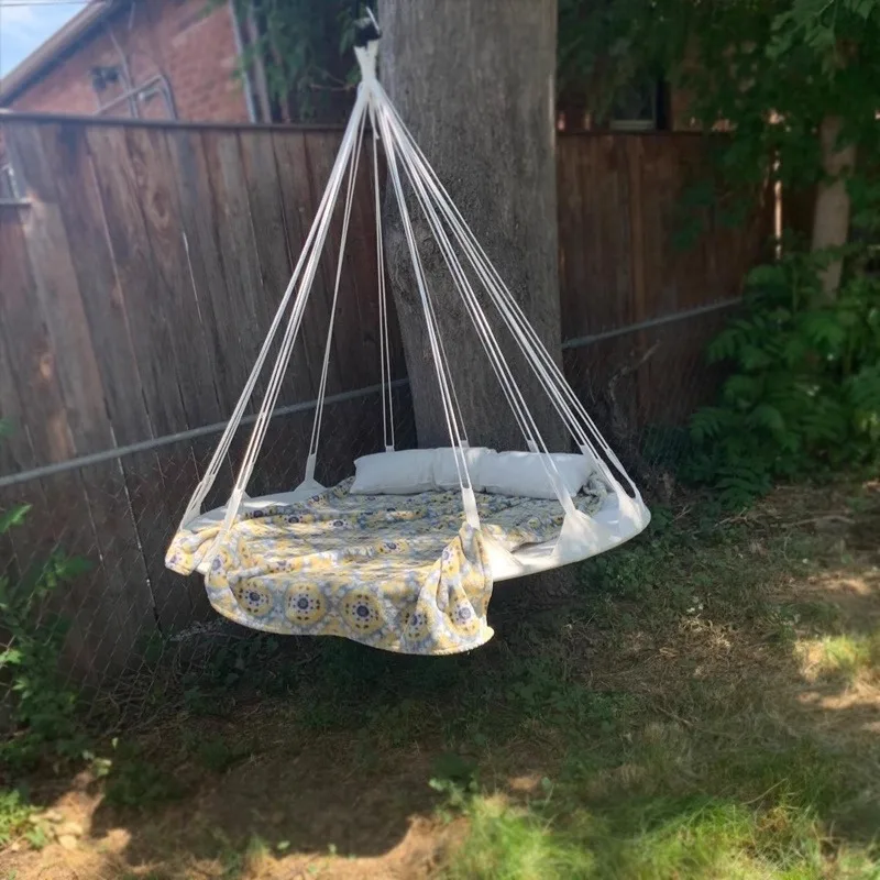 Portable Fashion Hanging Hammocks Courtyard Adult Leisure Comfortable Stable Swing Hammock Exquisite Rest Outdoor Furniture