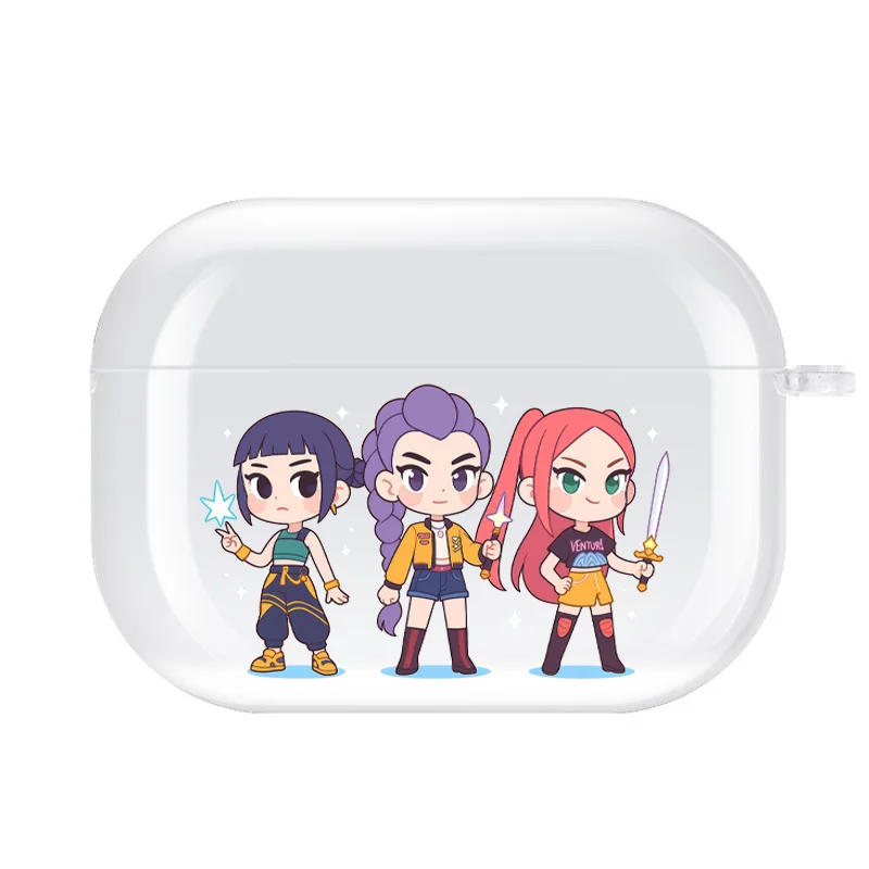 K-Pop شيطان الصيادين حقيبة سماعة الاذن ل Airpods 3 4 Pro Pro2 الكرتون شفافة للصدمات سماعة الغطاء الواقي الهدايا