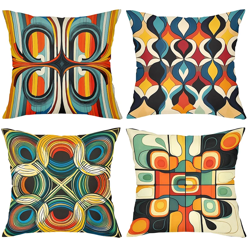 Colorful Abstract Patterned Throw Pillow Covers Polyester pillowcase, sofa decorative cushion cov Headboard Pillow
