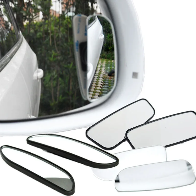 2Pcs Car Arc Wide-angle Rearview Mirror Clear Slim Blind Spot Reversing Glass Convex Rear View Mirror Parking Mirror for SUV Car