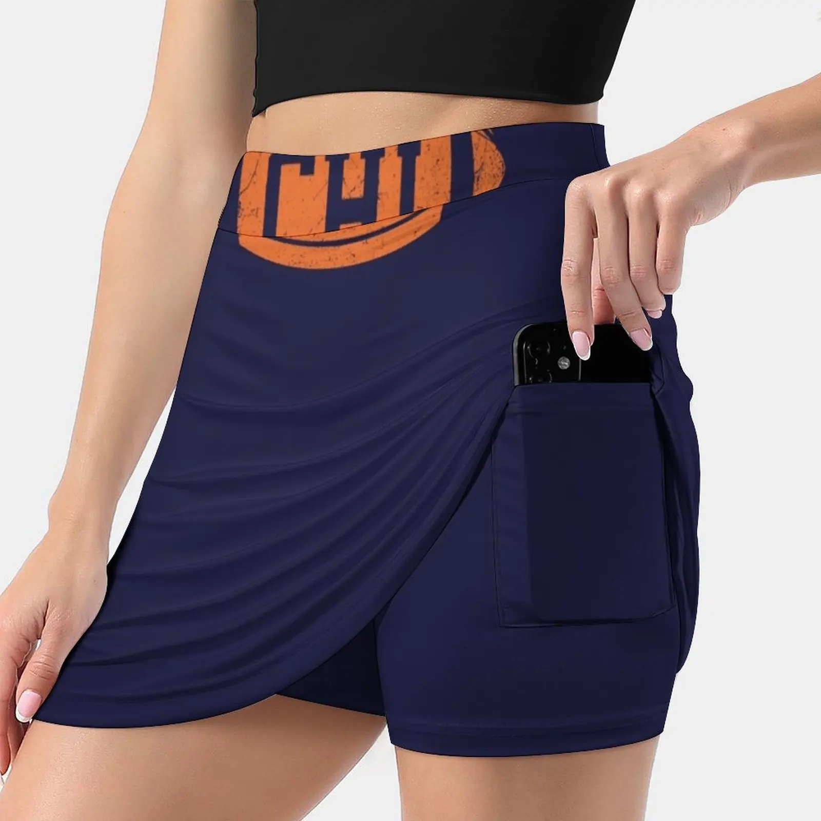 Chi Retro Football-Navy Women's skirt With Hide Pocket Tennis Skirt Golf Skirts Badminton Skirts Running skirts Vintage Retro