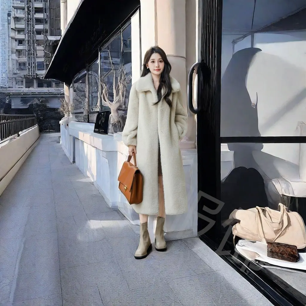 Kunstpelz Mädchen Mantel Mäntel Damen Cord Hüftlänge Hochzeit Unisex Chic Fleece gefüttert Ärmel Wolle Abrigos Casaco Hübsch Trendy