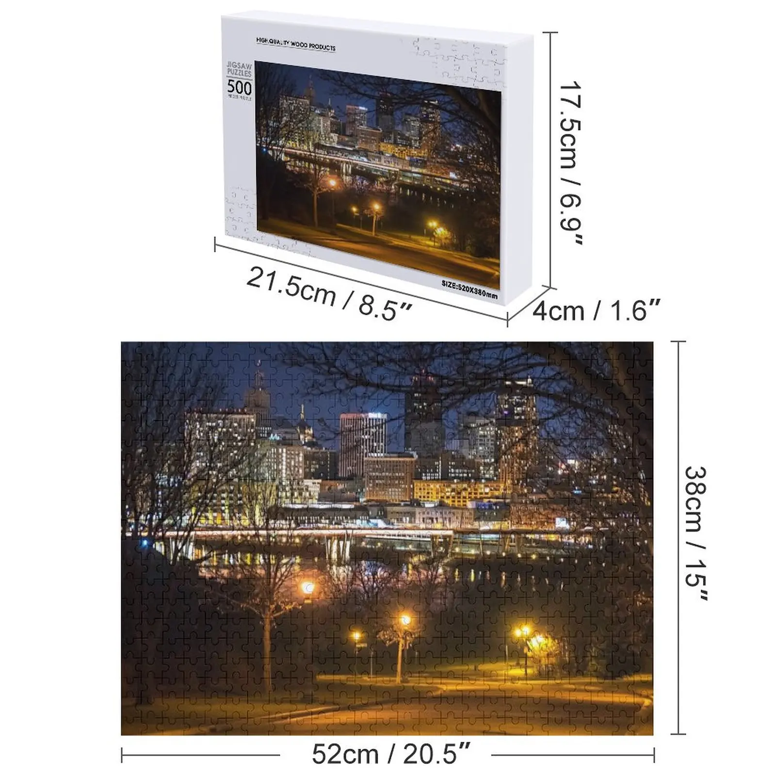 Voando na cidade quebra-cabeça nome personalizado madeira adultos madeira adultos quebra-cabeça