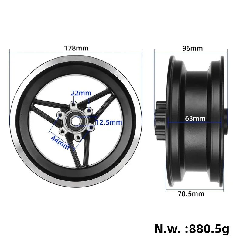 90/65-6.5 Wheel Rim 100/65-6.5 Hubs for Electric Scooter 11 Inch Split Wheel Hub Replacement Accessories