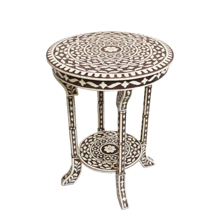 Side Table Camel bone inlay coffee Table / antique inlay furniture/ console table Indian handicraft Living Room table home decor