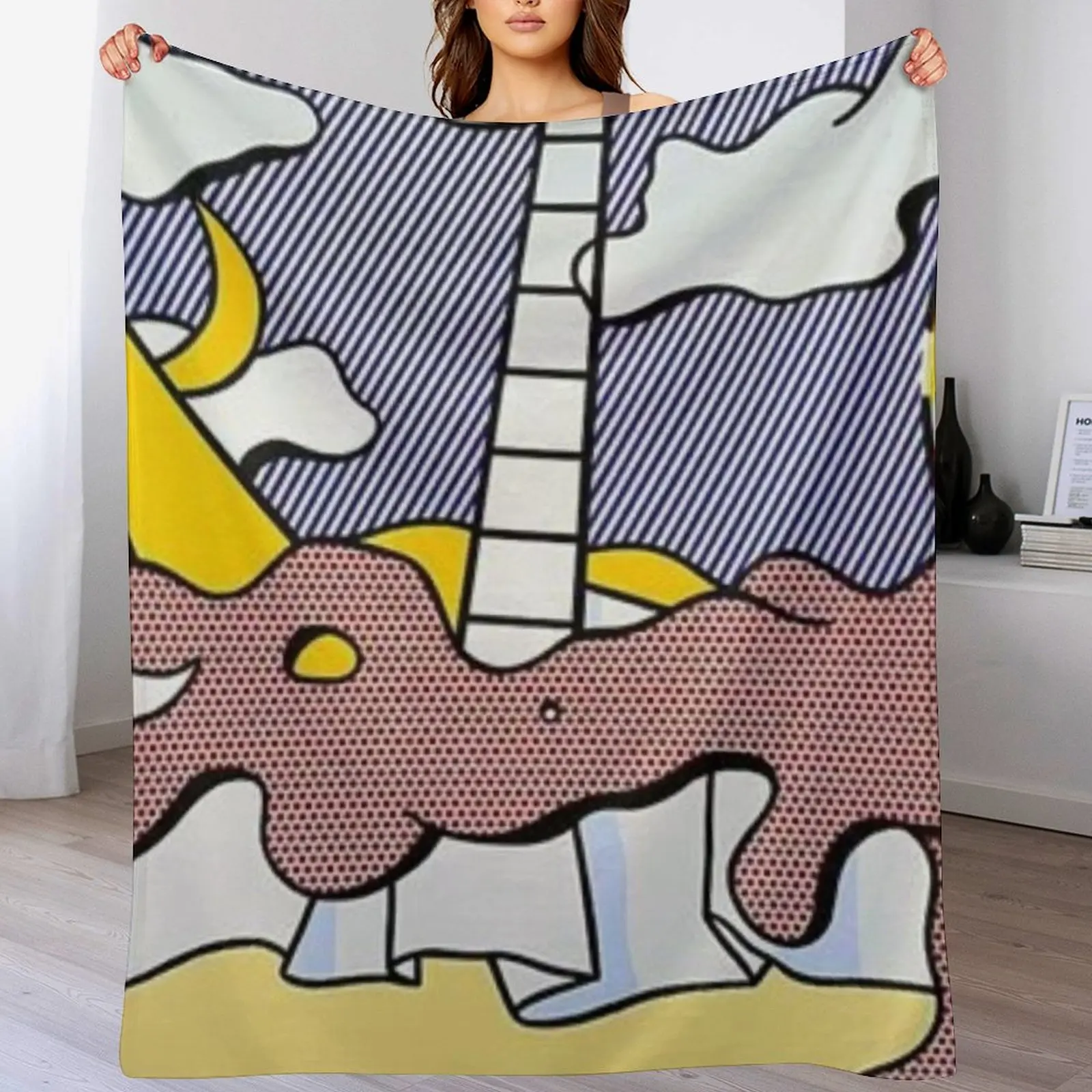 

Nude on beach by roy lichtenstein Throw Blanket Travel warm winter Blankets