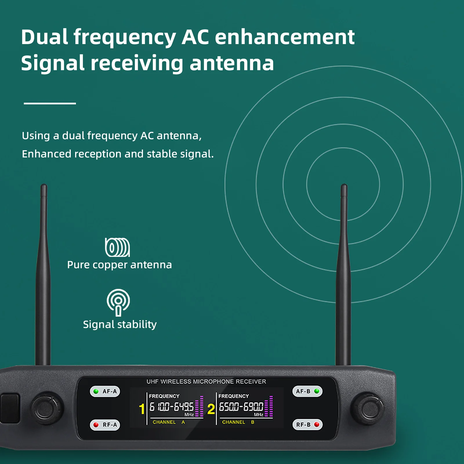 BB Independent System Dual Channel Professional Wireless Microphone UHF Fixed Frequency Handheld Dynamic Mic For Karaoke Party