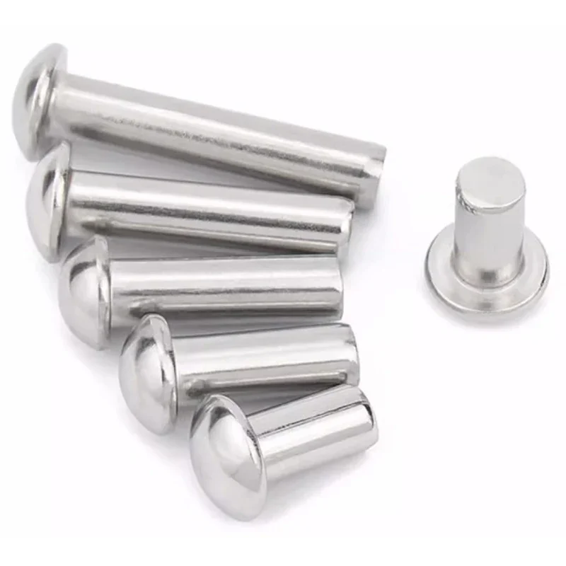 Half Round Head Solid Rivet Metric 304 Stainless Steel M2 M2.5 M3 M4 M5 M6 M8 Round Head Knock Type GB867