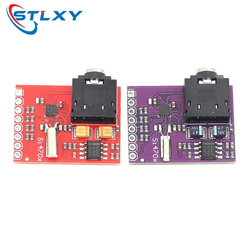 Stlxy MCU‑470 Si4703 FM Tuner Evaluation Board FM Radio Receiver Development Board Two Versions Purple PCB Red PCB
