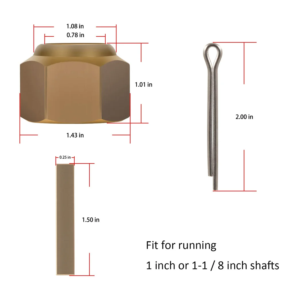 5008 Prop Nut Kit Brass Boat Propeller Hardware Kit for1