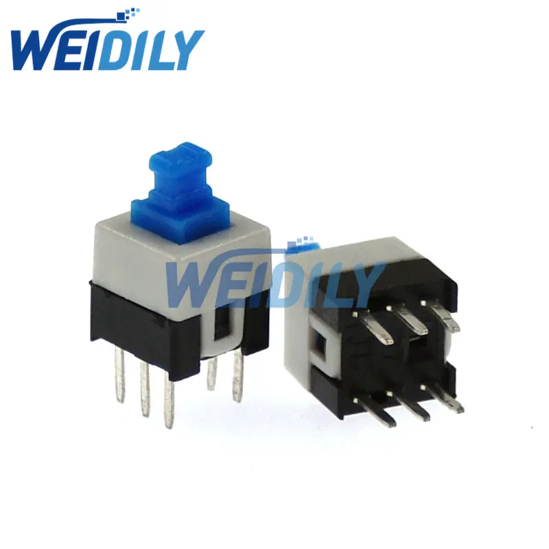 20PCS Non-Self-Locking Switch / Self-Locking Switch 5.8*5.8 7*7 8*8 8.5X8.5MM Key Switch Host Start Switches Push Button 6Pins