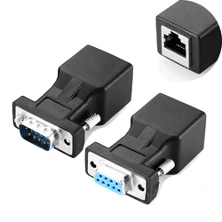 New Arrival DB9 RS232 Male/Female to RJ45 Female Adapter COM Port to LAN Ethernet Port Converter
