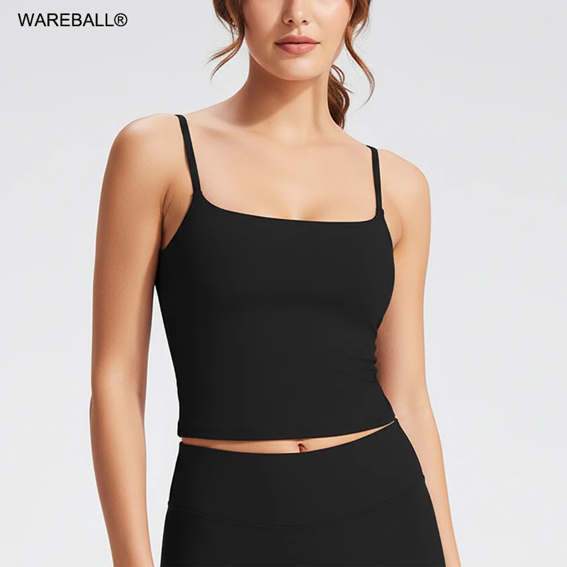 WAREBALL Woman Sports Tank Top Beautiful Back Gym Clothes Fitness Yoga Vest Thin Strap Push-up Dry Fit Workout Running Pilates