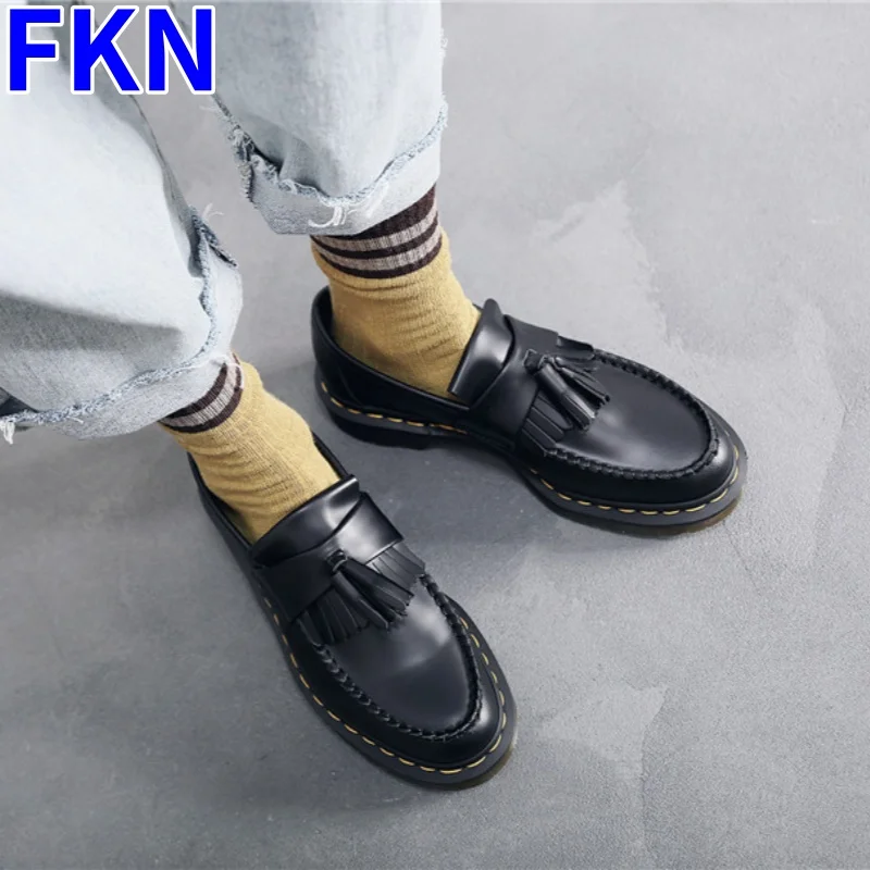 Spring and Autumn Men and Women Loafers 2024 Fashion Tassel Shoes Women Slip-On British Business Casual Leather Shoes Luxury 46