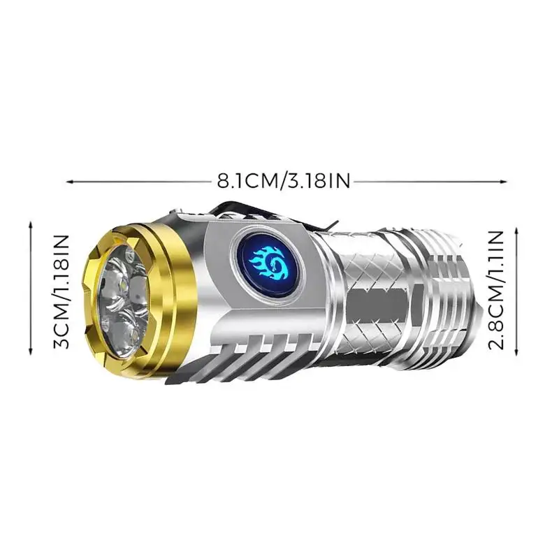 Rechargeable High Lumens Mini Flashlight 5 Modes Powerful LED Flashlight Handheld Camping Pocket Flashlight For Camping Hiking