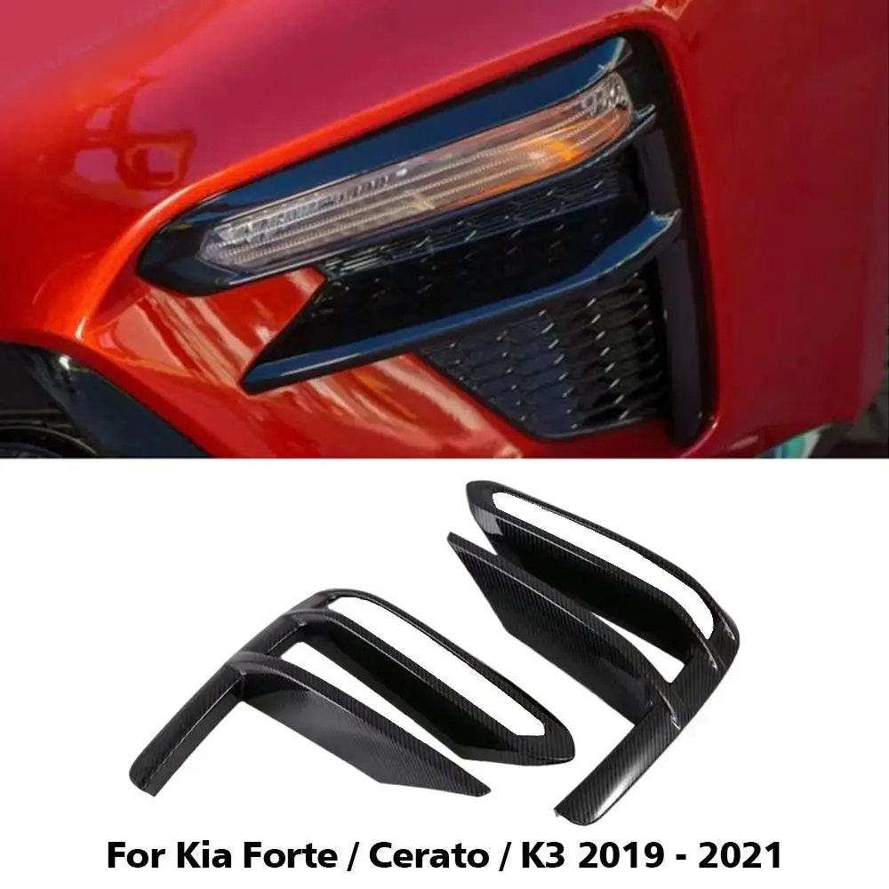 

Car Upgrade For Kia Forte Cerato K3 2019-2021 Front Fog Light Frame Cover Trim 2PCS Carbon Fiber Style Car Accessories