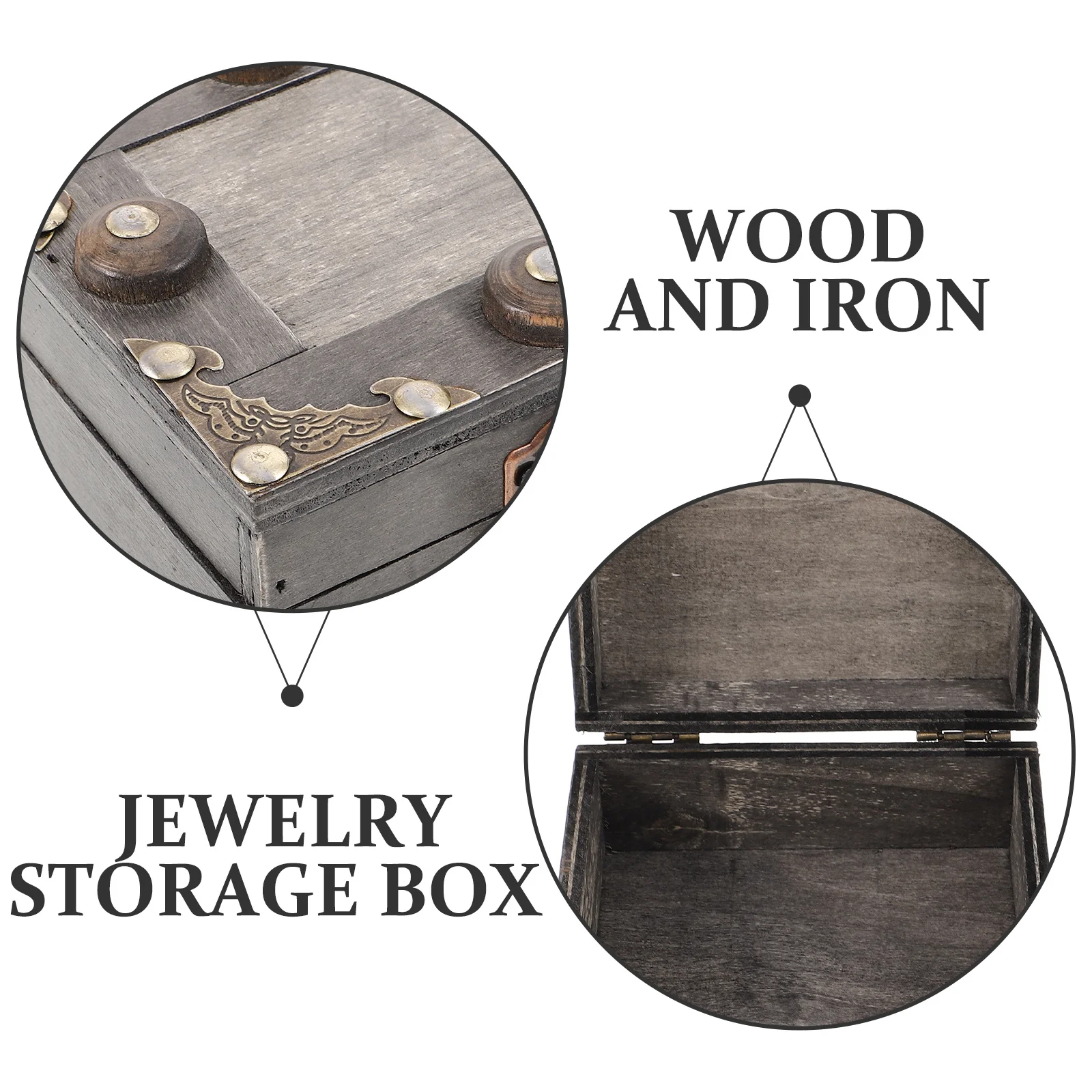 صندوق مجوهرات خشبي، حقيبة تخزين دائرية رقيقة، منظم حلية أنيق مدمج، صندوق تخزين مجوهرات مزخرف لغرفة النوم المكتبية #1