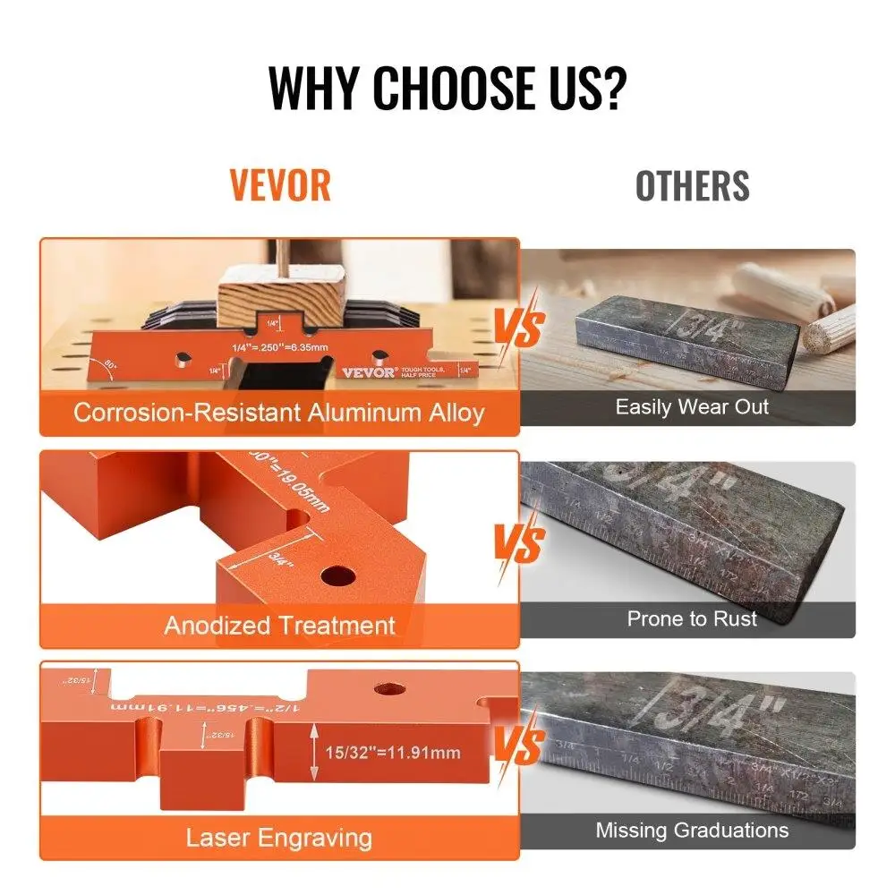 Presisi untuk Blok Pengaturan Meja Router 14 Buah Set Pengukur Tinggi Aluminium dengan Tanda Terukir untuk Pengukuran Sudut Kedalaman