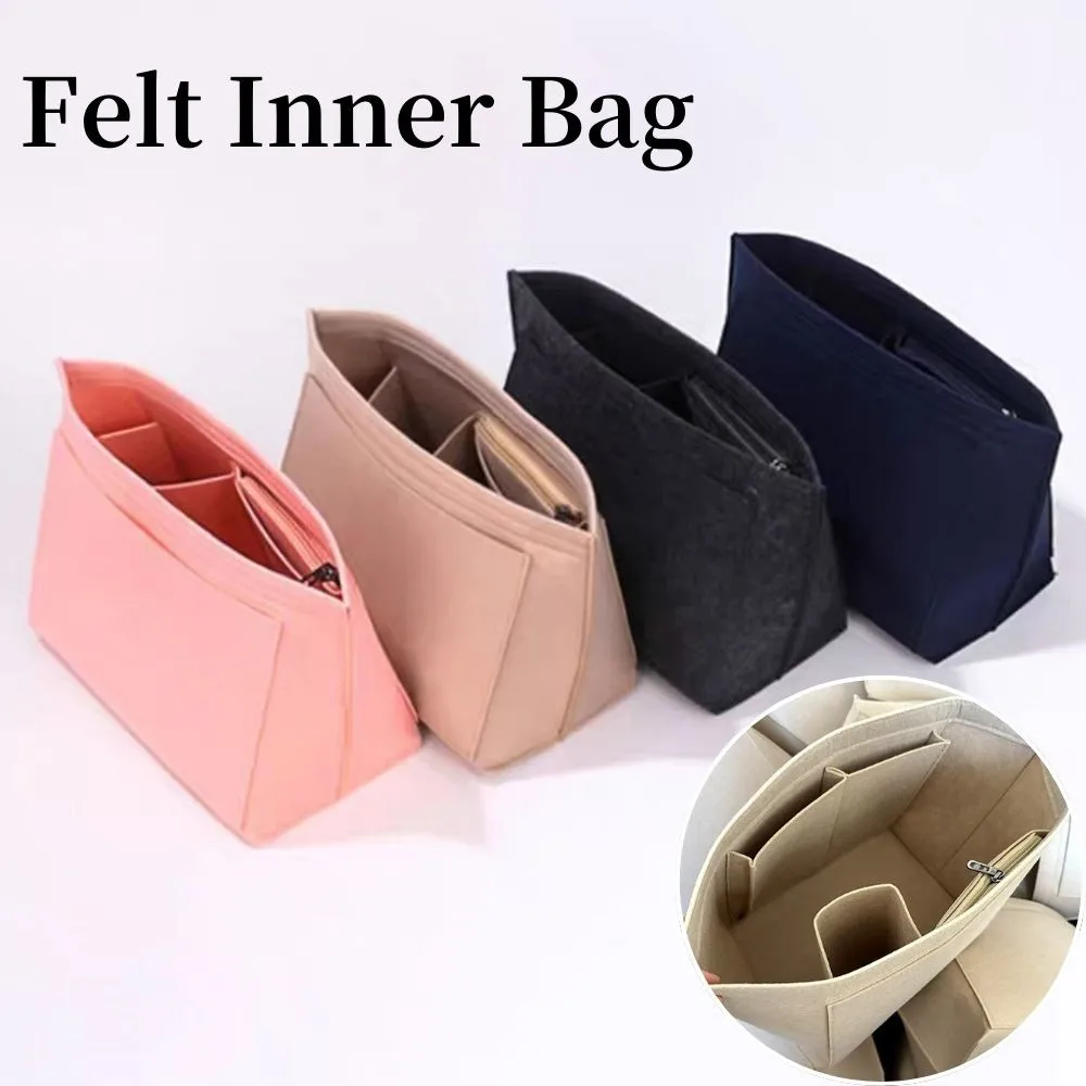 Felt Storage Bag Insert Lined Organiser Pouch Handbag Tote Lining Bag Felt Cloth Portable Makeup Organizer Insert Liner Purse